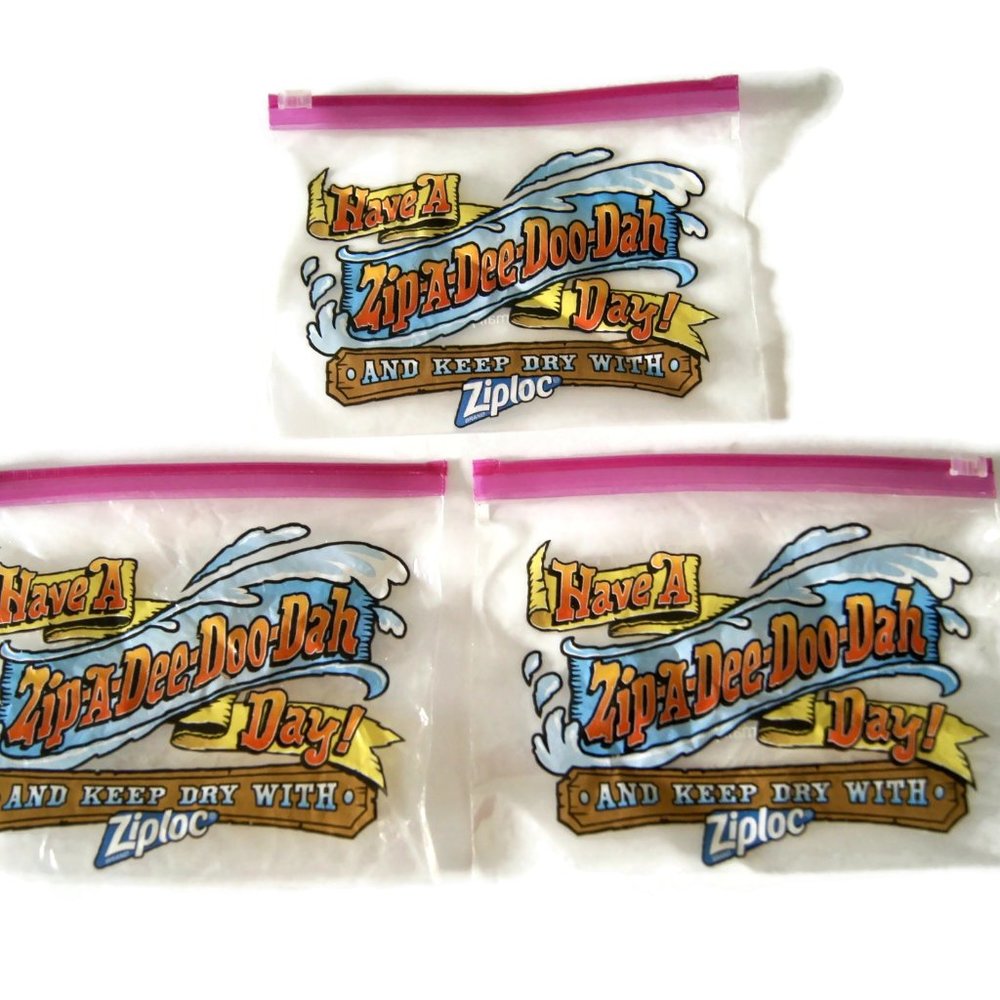 SPLASH MOUNTAIN Ziploc Bag Have A Zip-A-Dee-Doo-Dah-Day Set Of 3